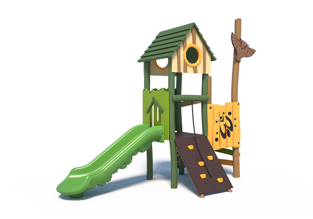 Slide Natural Indoor Wood Playground Equipment
