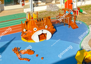 Obstacle Modern Amusement Park Wood Playground Equipment