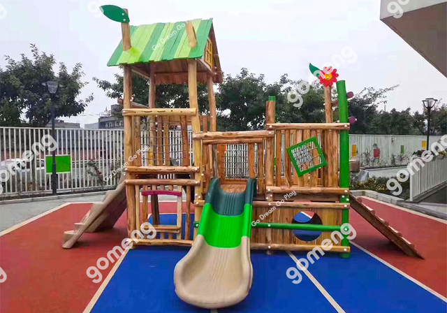 Slide Eco Friendly Backyards Wood Playground Equipment